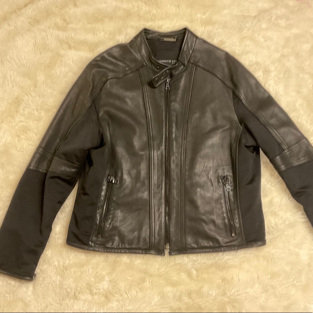 Kenneth Cole New York Genuine Leather Biker Jacket - Mens Size XL